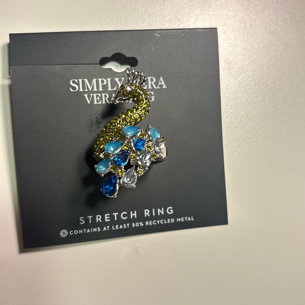 Versace Gold and Blue Peacock Ring